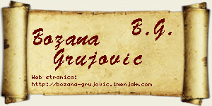 Božana Grujović vizit kartica